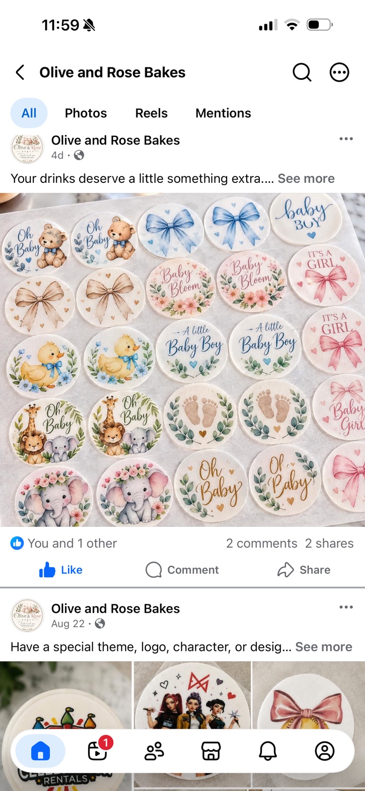 Baby-themed custom edible image toppers
